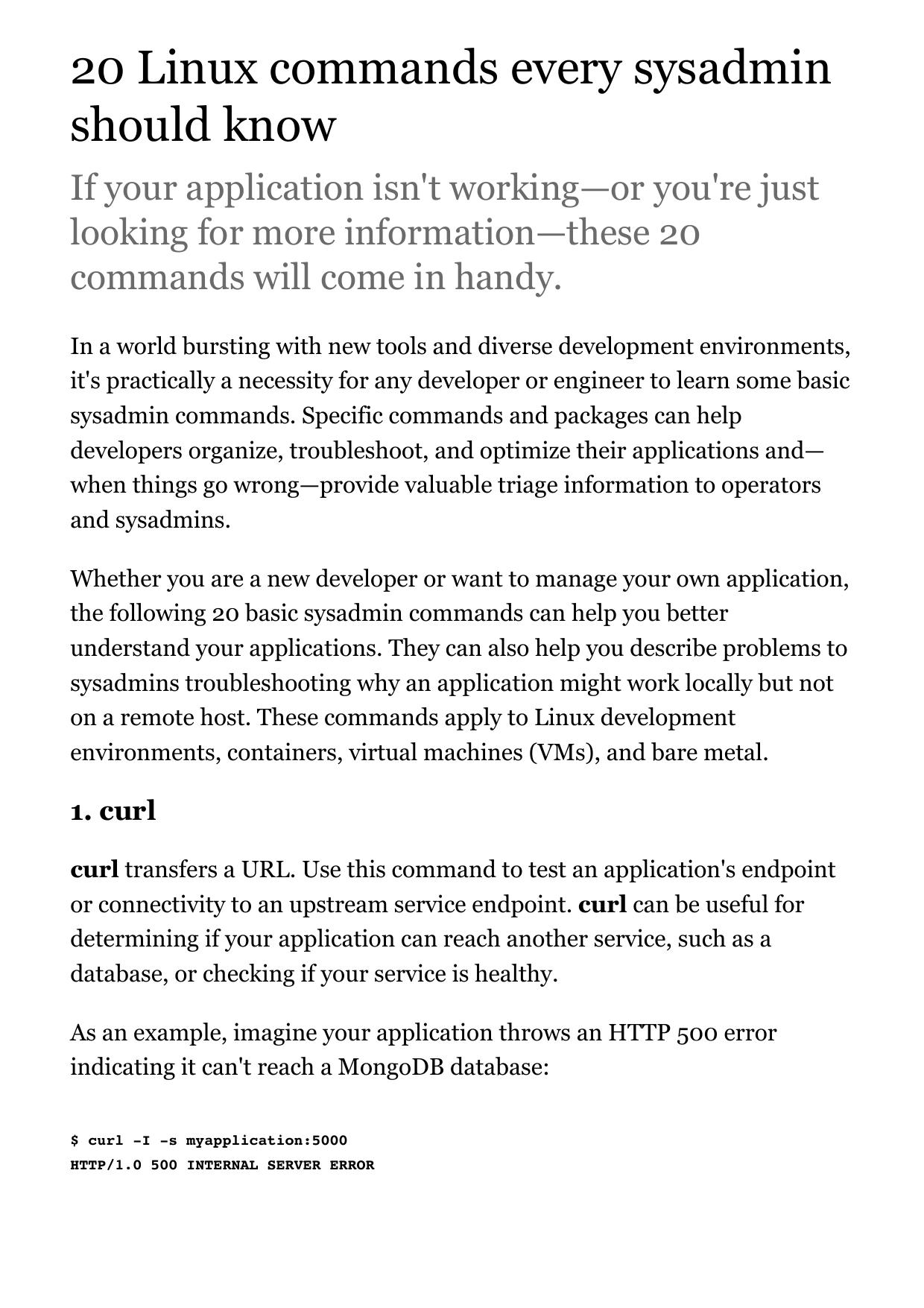 20 Linux commands every sysadmin should know | Opensource.com
